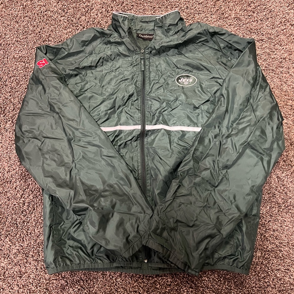VINTAGE NEW YORK JETS WINDBREAKER JACKET - LARGE
